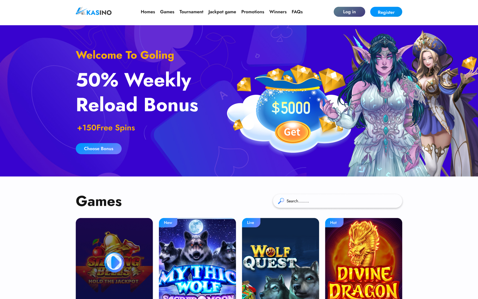Kasino - Casino & Gambling HTML Landing Page Template