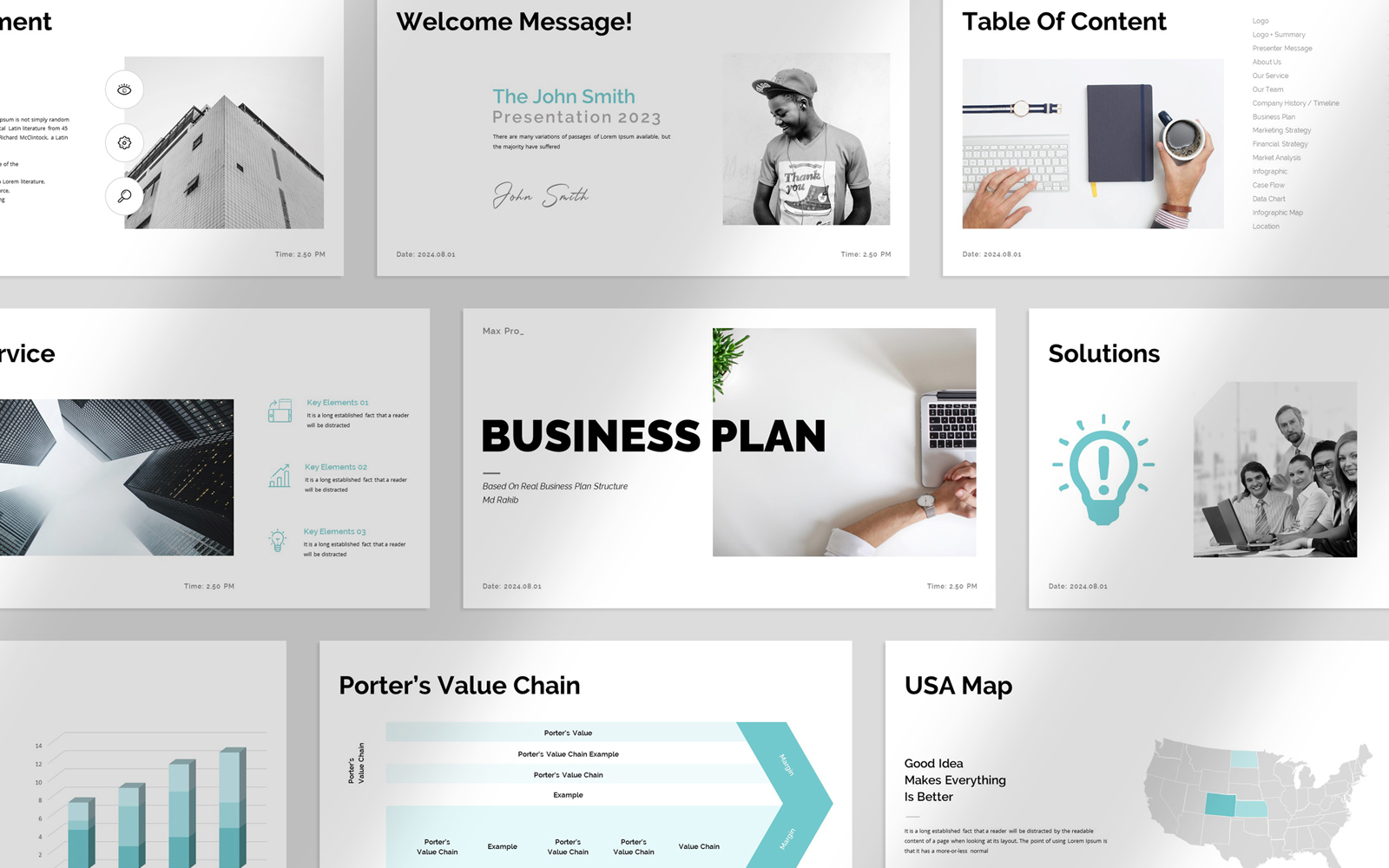 Clean Business Plan Presentation Layout