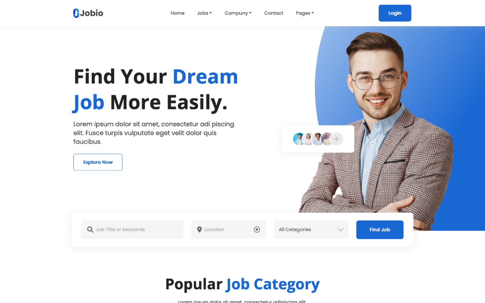 Jobio - Job Board HTML5 Website Template