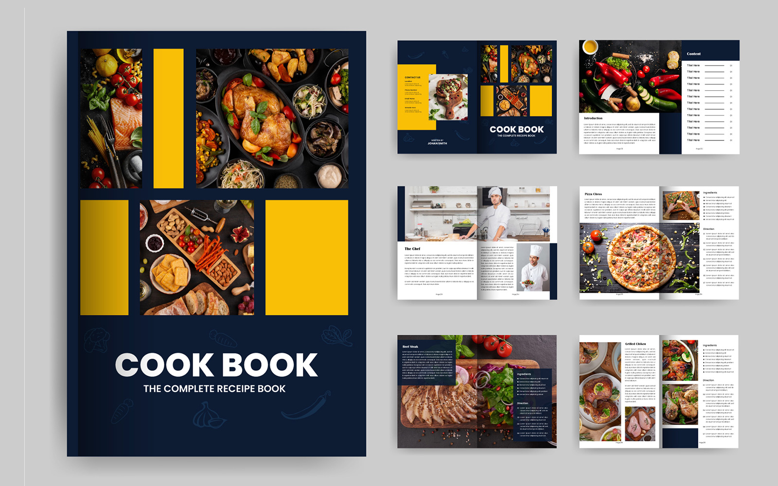 Cookbook, Recipe Book, Ebook Magazine Template Design