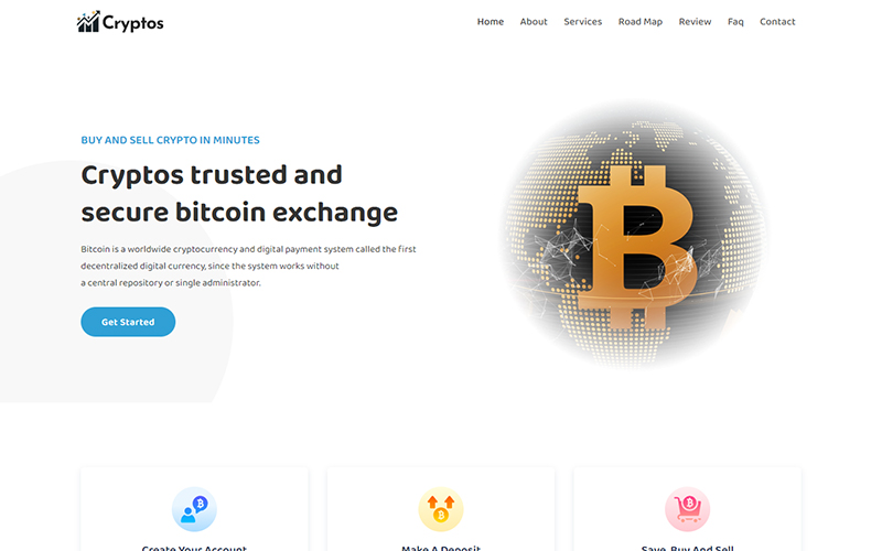Cryptos - Bitcoin & Cryptocurrency Landing Page