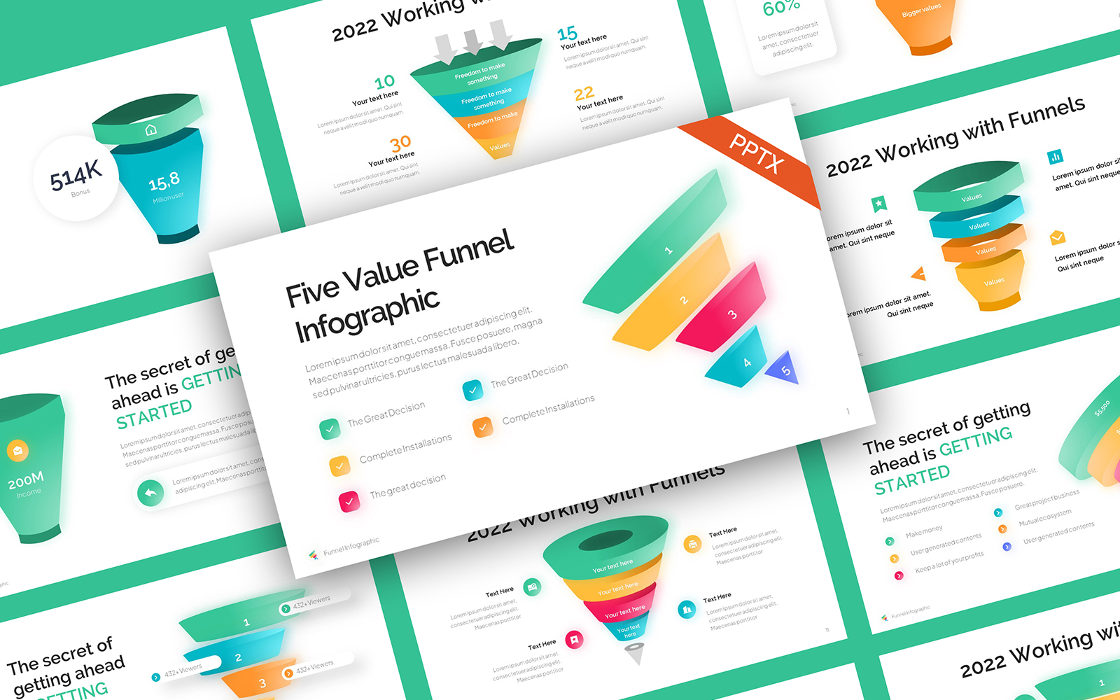 Funnel Creative Infographic PowerPoint Template