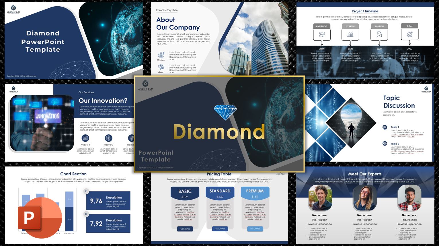 Diamond - Pitch deck PowerPoint template