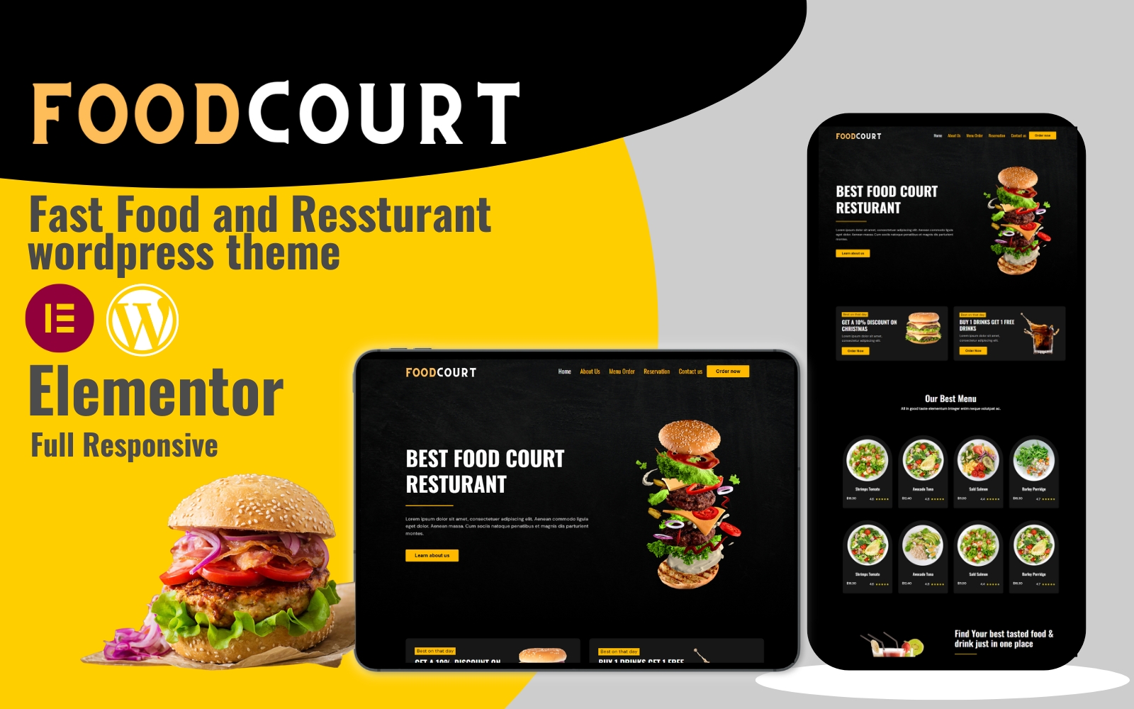 Foodcourt - Fast food & Restaurants WordPress theme