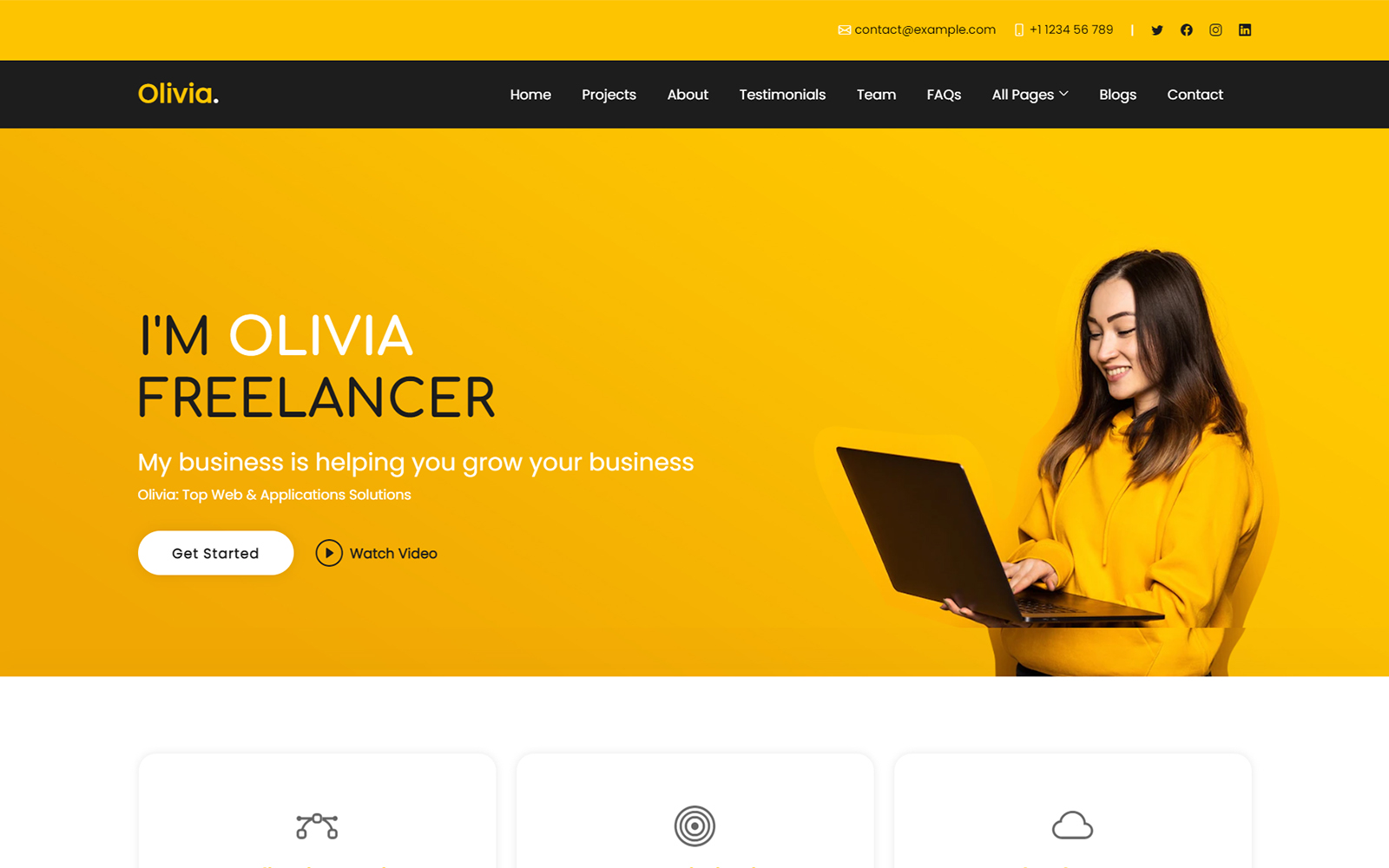 Olivia Web Design & Development HTML5 Responsive Website Template