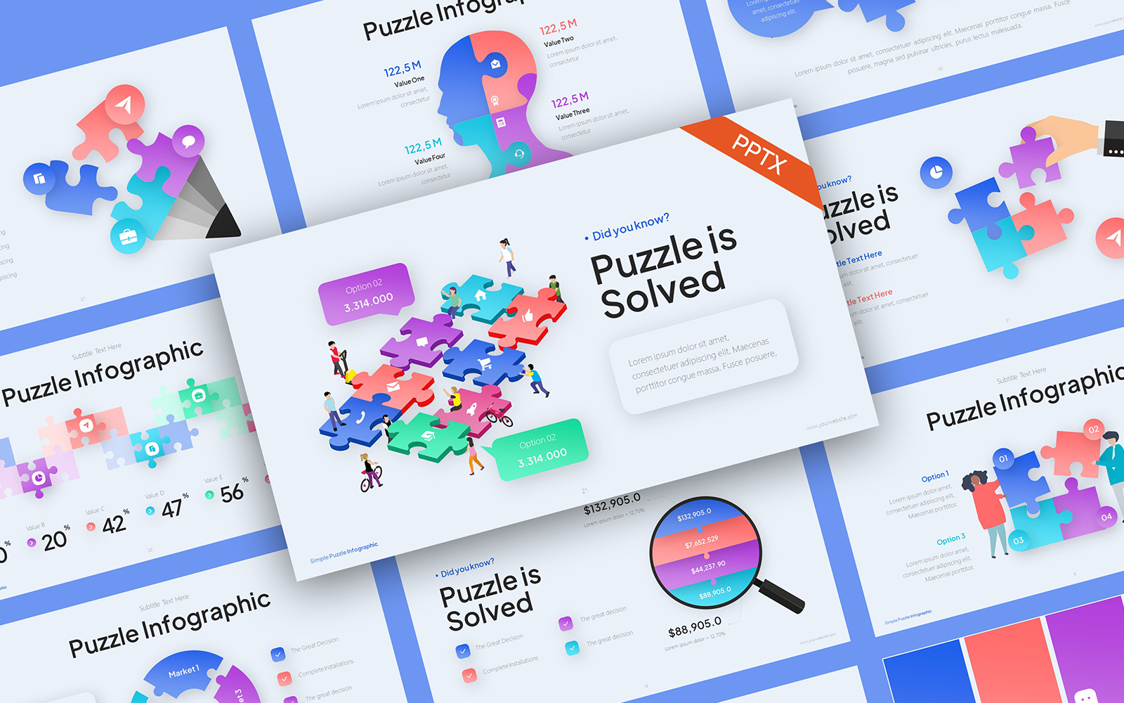Puzzle Creative Infographic PowerPoint Template