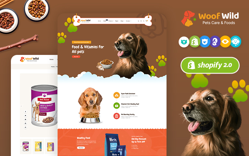 WoofWild - Pet Food & Accessories Store  - Shopify OS2.0 Multipurpose Responsive Theme