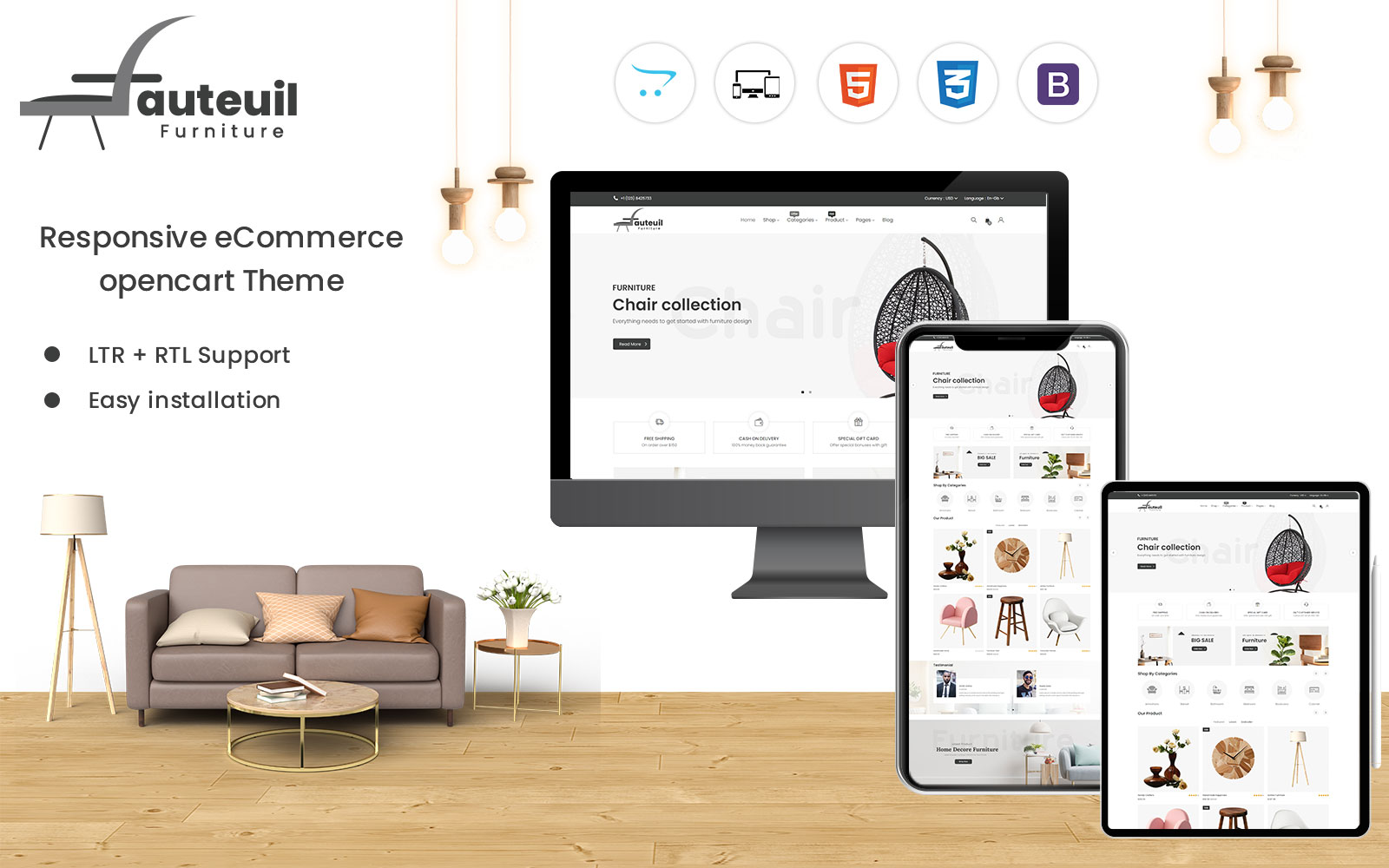 Fauteuil - A Creative Furniture and Decore Template for OpenCart