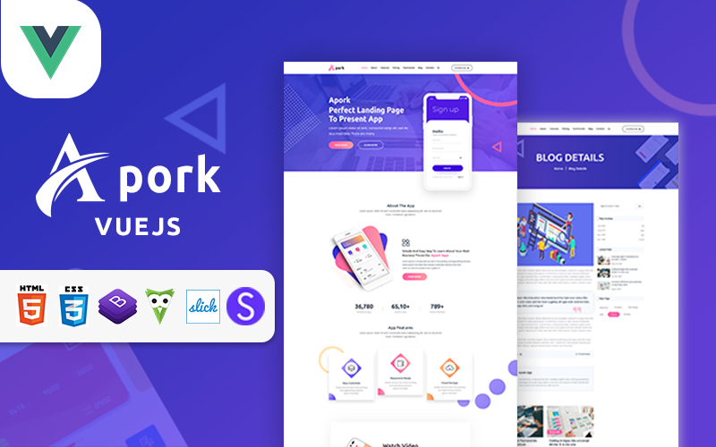 Apork - App & Product Landing Vue JS Template