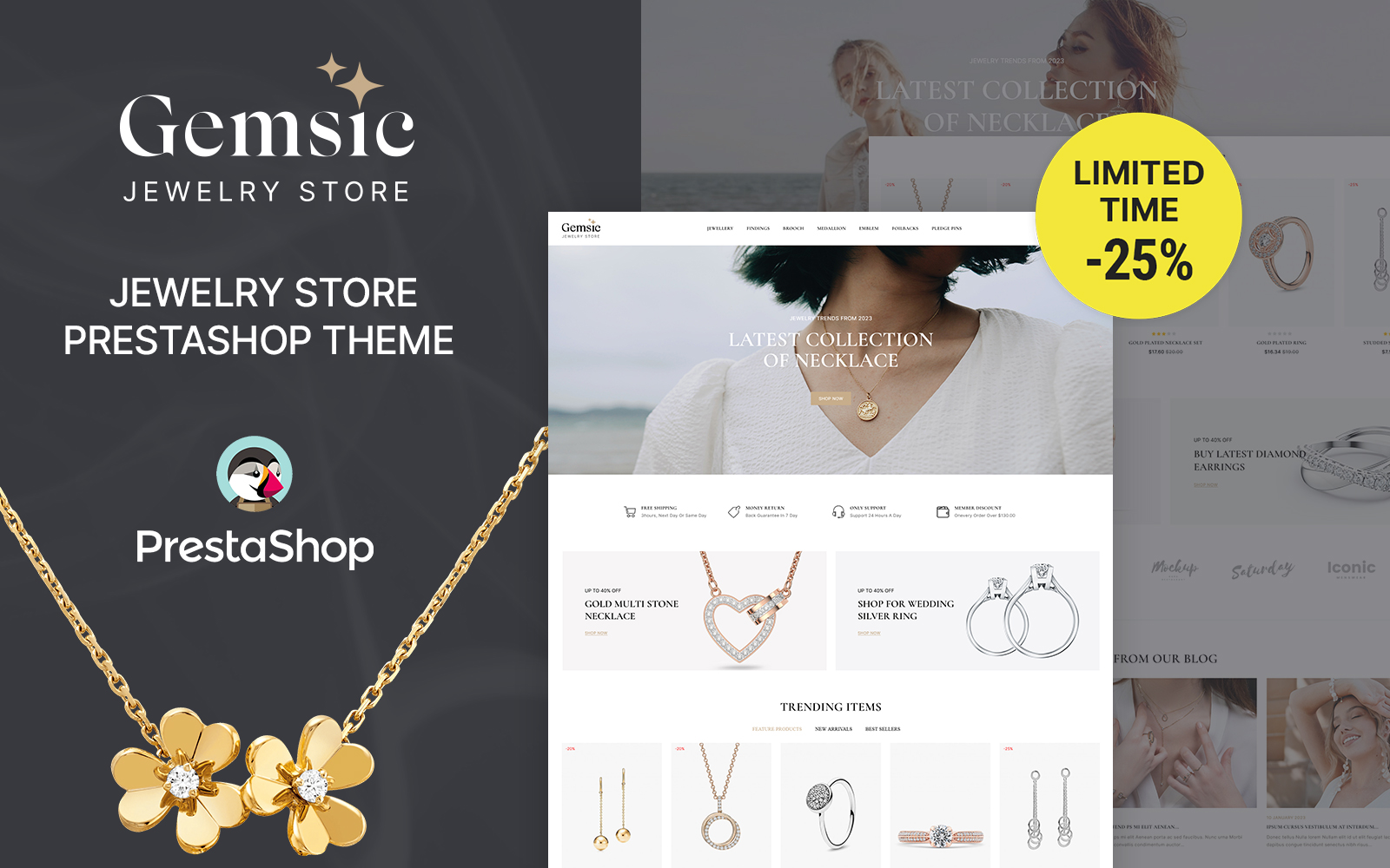 Gemsic Jewelry and Fashion PrestaShop Theme
