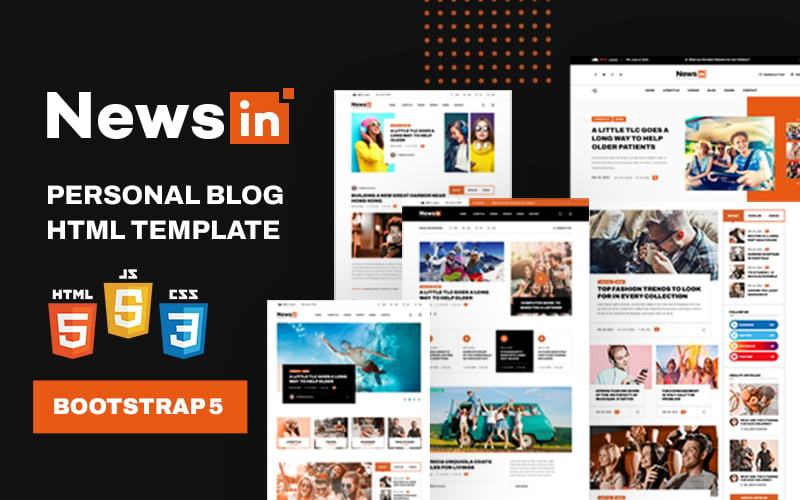 NewsIN - Personal Blog, Newspaper, Magazine HTML Template