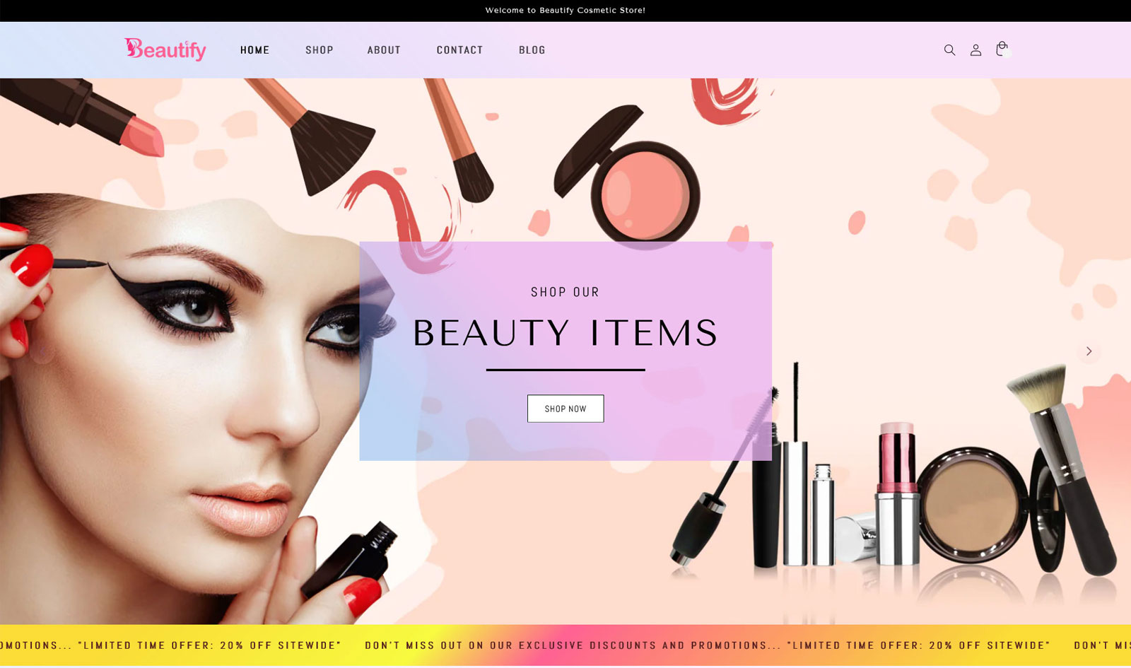 Beautify - Beauty Cosmetic Boutique skincare shopify 2.0 Theme, Shopify website template