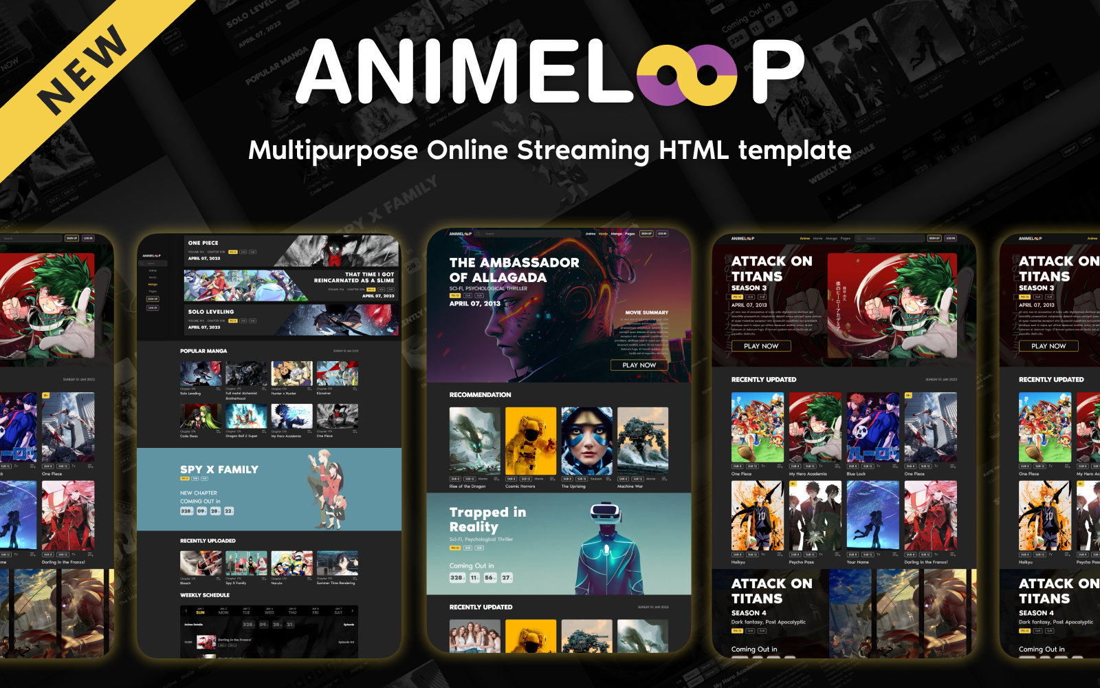 Anime Loop – Anime Manga & Movies Streaming HTML Website Template
