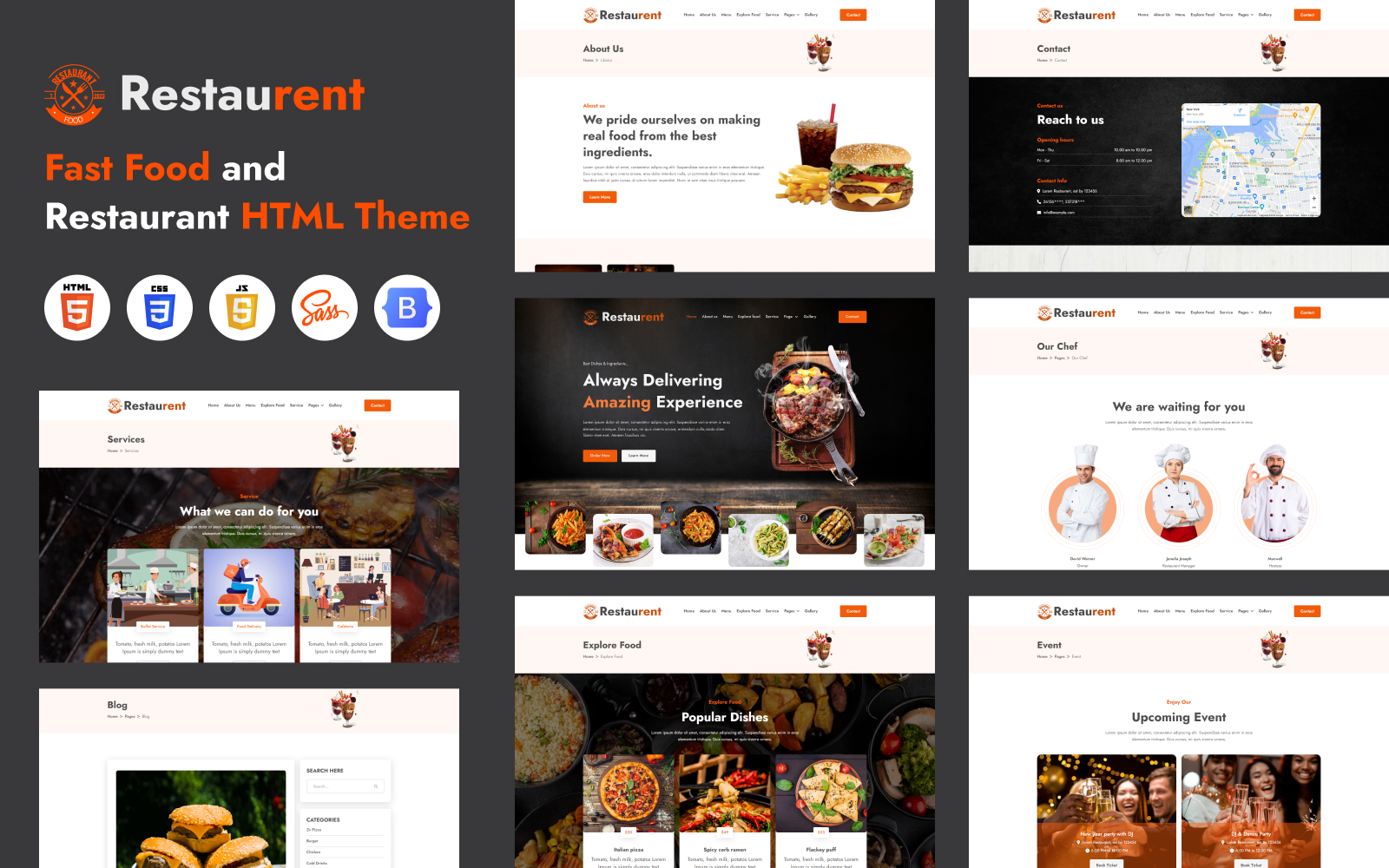 Restaurant - Restaura for Restaurant, Food & Cafe HTML template