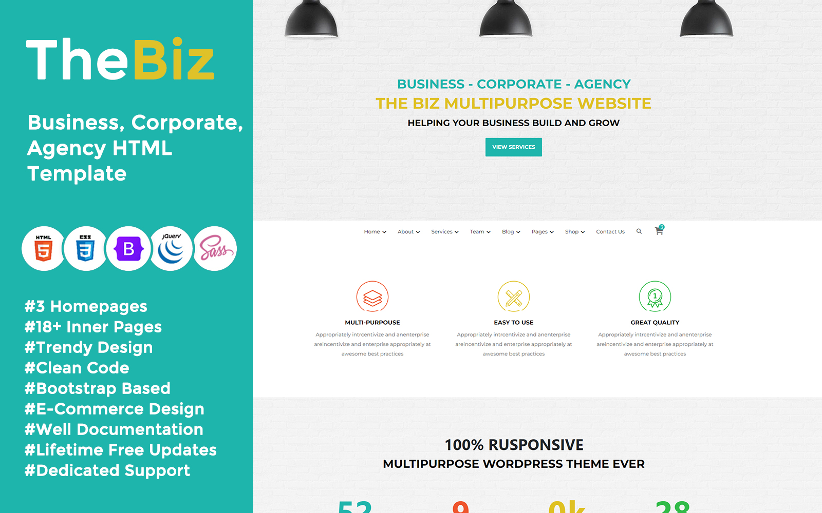 The Biz - Business, Corporate, Agency HTML Template