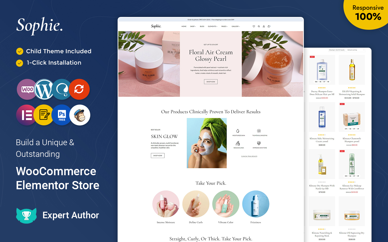 Sophie - The Best of Skincare, Beauty and Cosmetic WooCommerce Elementor Responsive Theme
