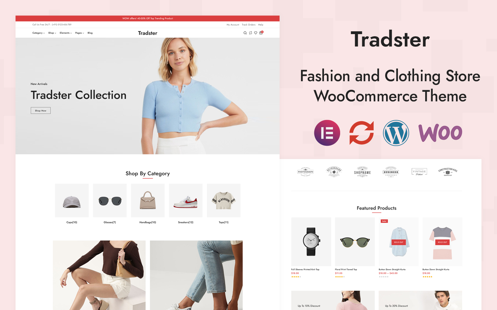 Tradster - Fashion Accessories Store Elementor WooCommerce Responsive Theme