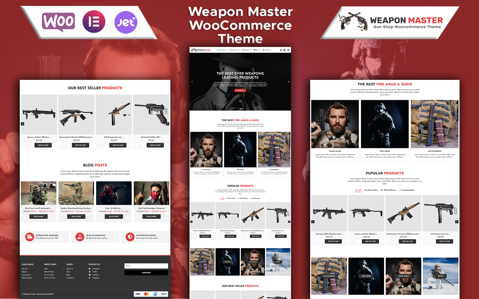 Weapon Master - Guns & Shooting WooCommerce Template