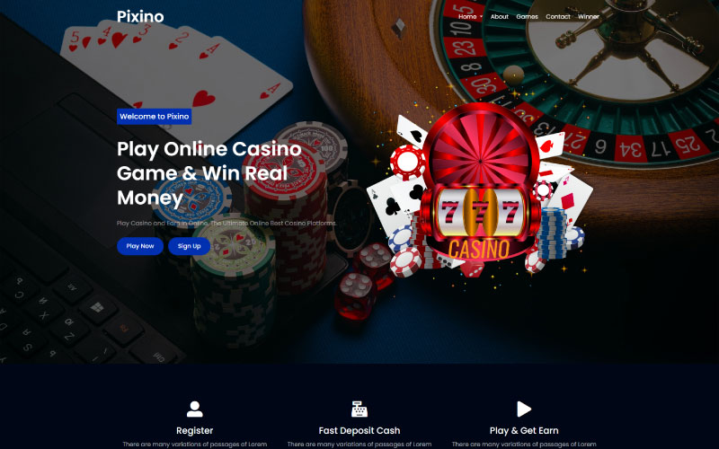 Pixino - Casino & Gambling Bootstrap HTML5 Landing Template