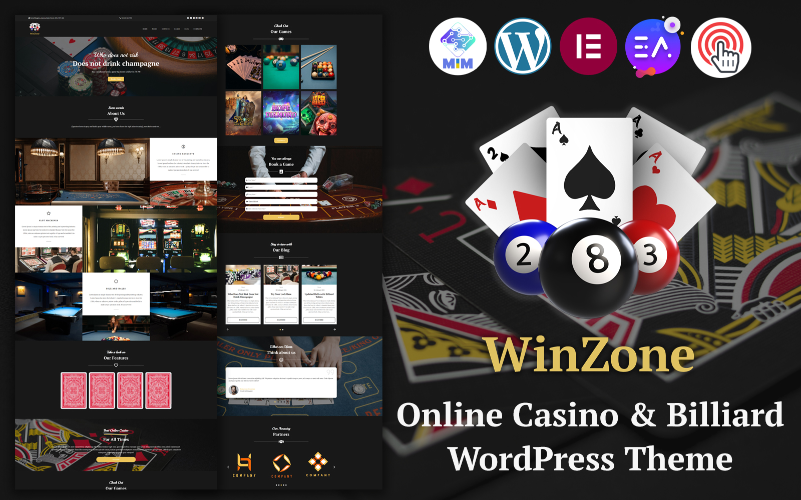 WinZone - Online Casino & Billiard WordPress Theme