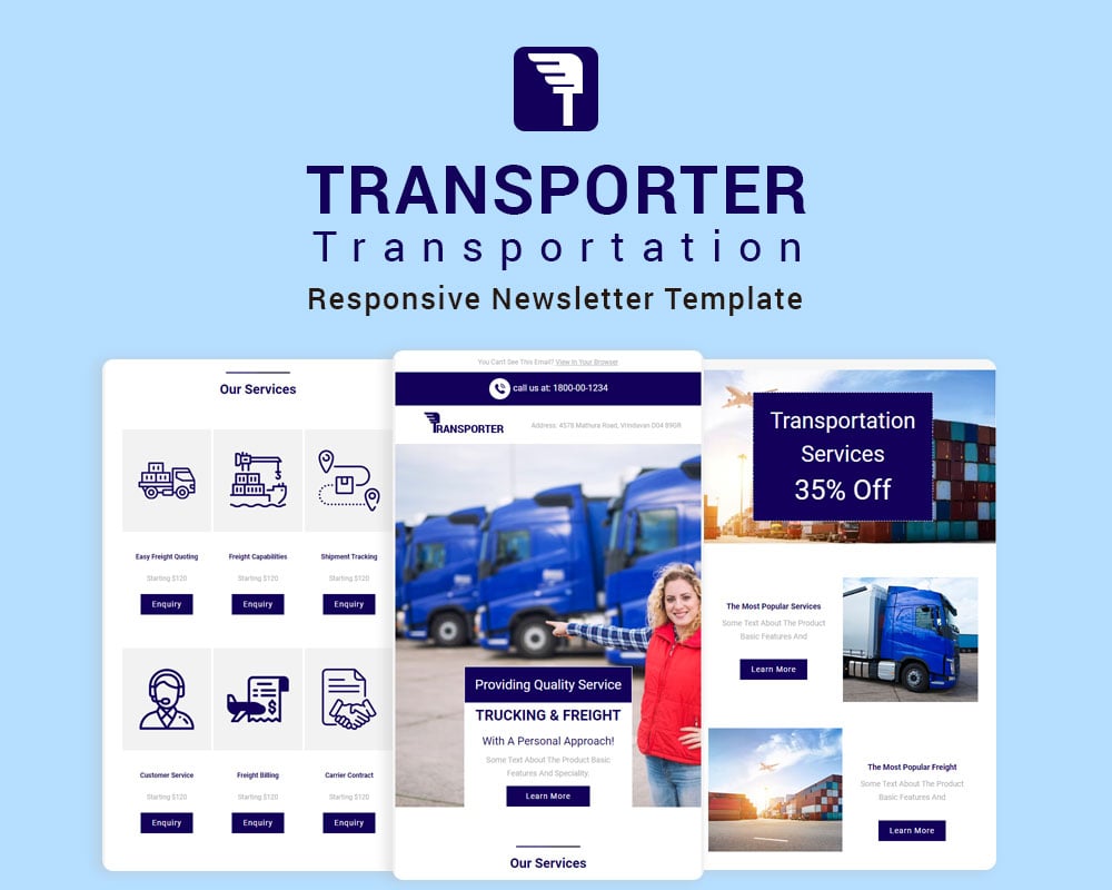 Transporter - Transportation Responsive Newsletter Template
