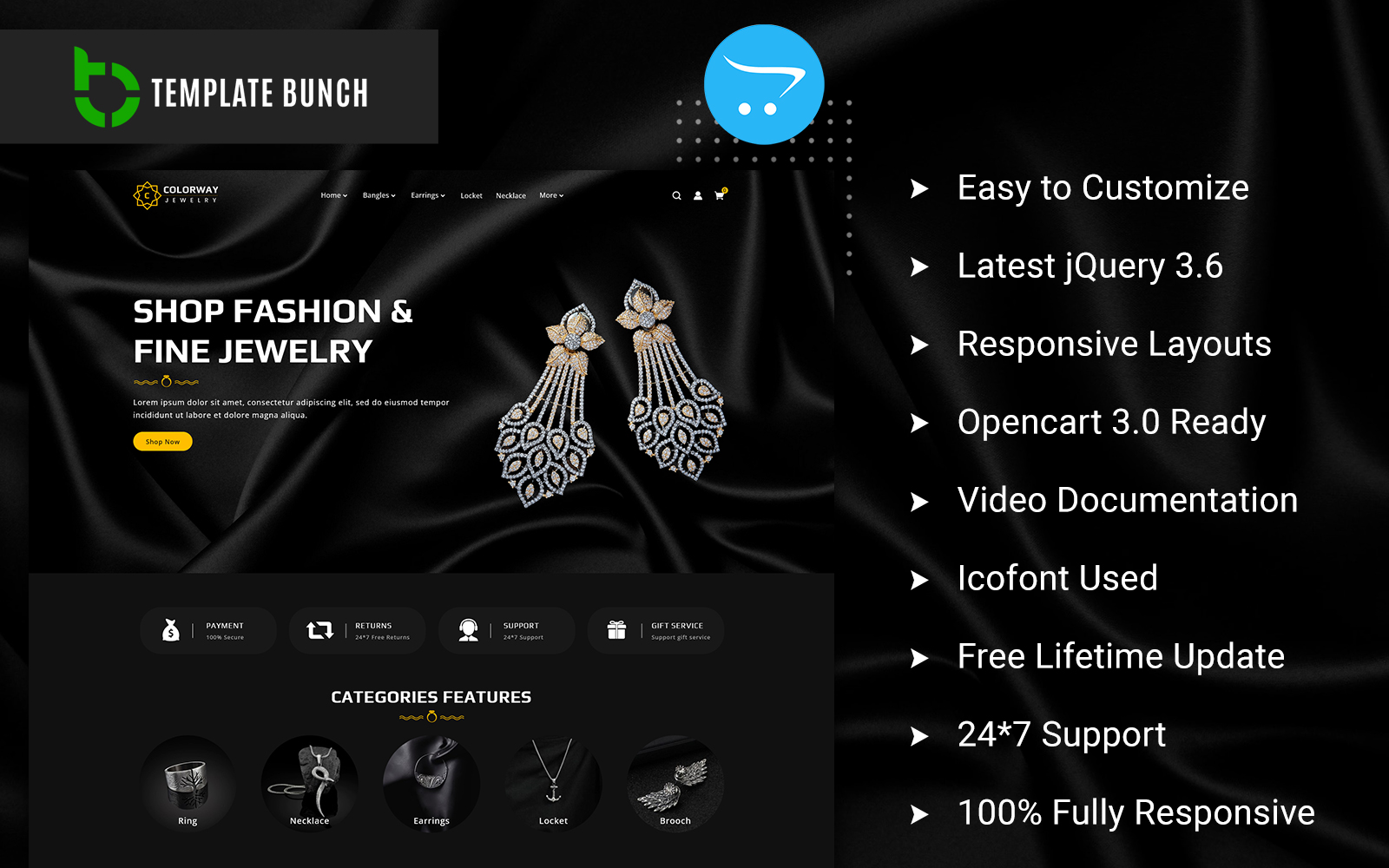 Colorway Jewelry - Responsive OpenCart Theme for eCommerce