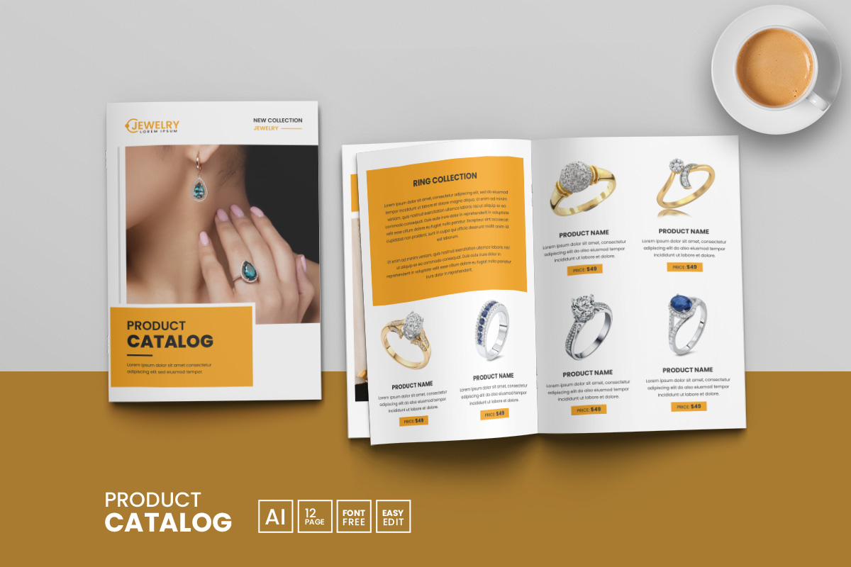 Product catalogue Template or Jewelry catalogue layout design