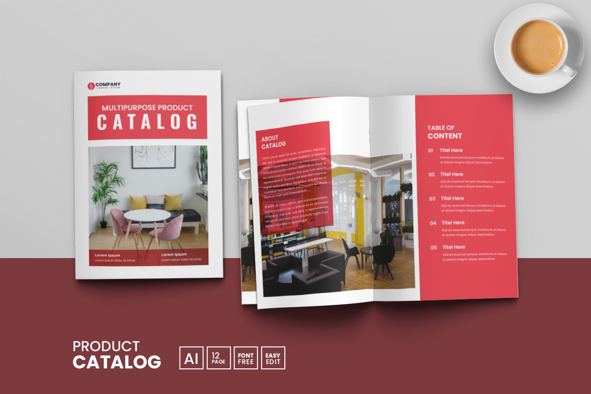 Multipurpose product catalog template and catalogue brochure design