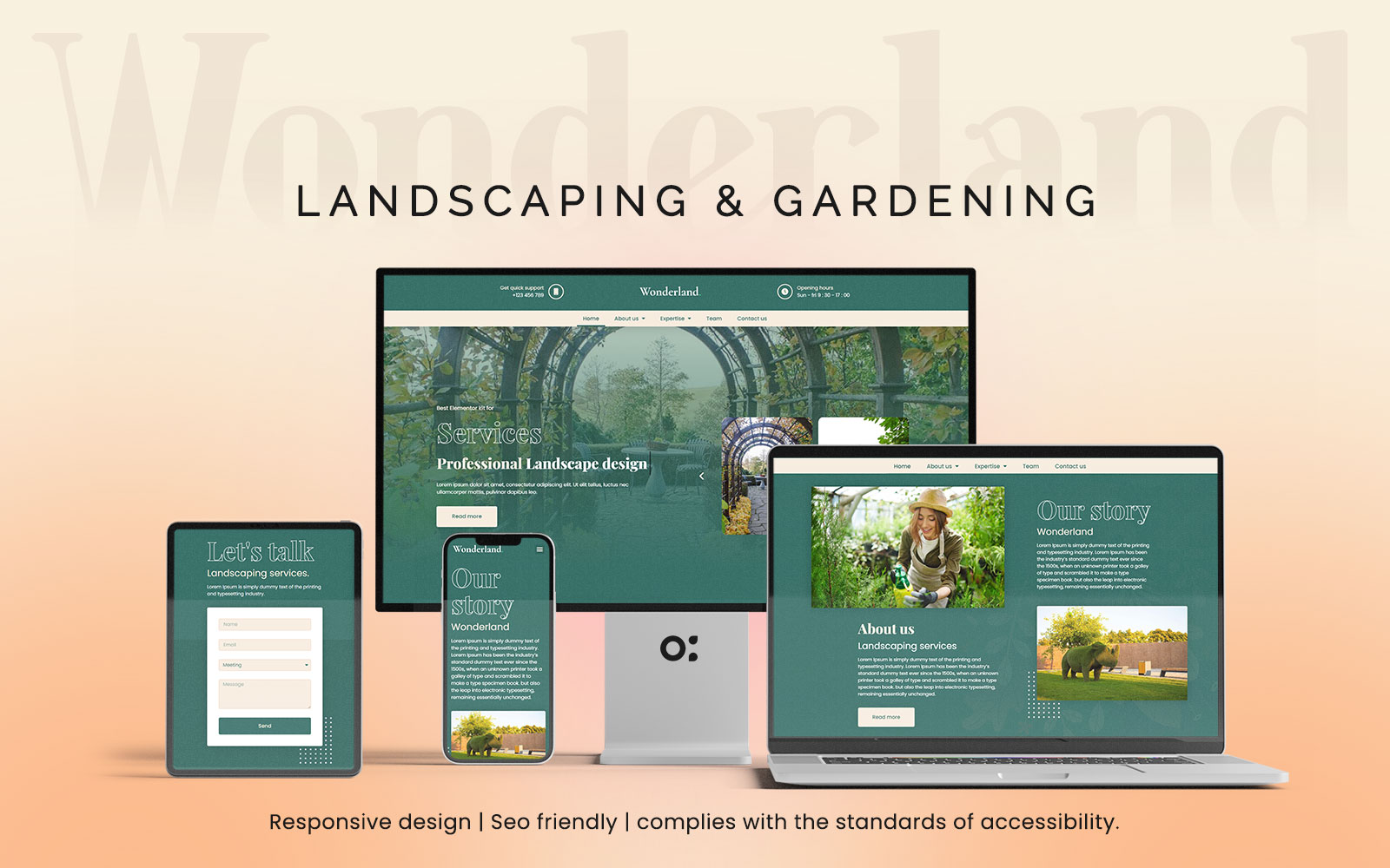 Wonderland Landscaping And Gardening Services Wordpress Theme.