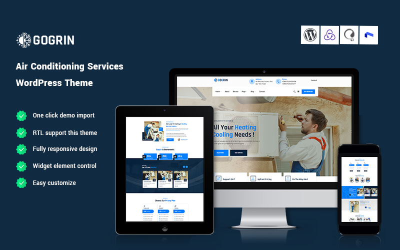 Gogrin - Air Conditioning Services WordPress Theme