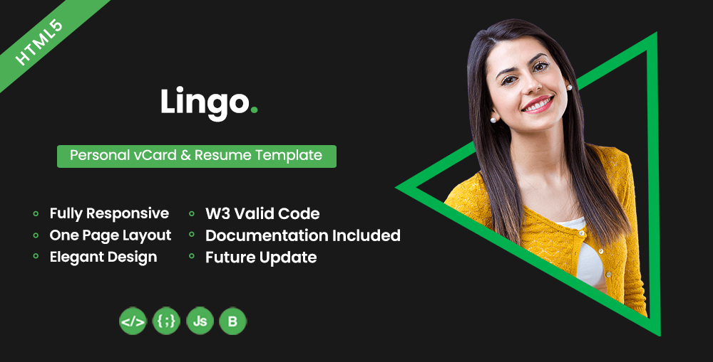 Lingo - Personal vCard and Resume Template