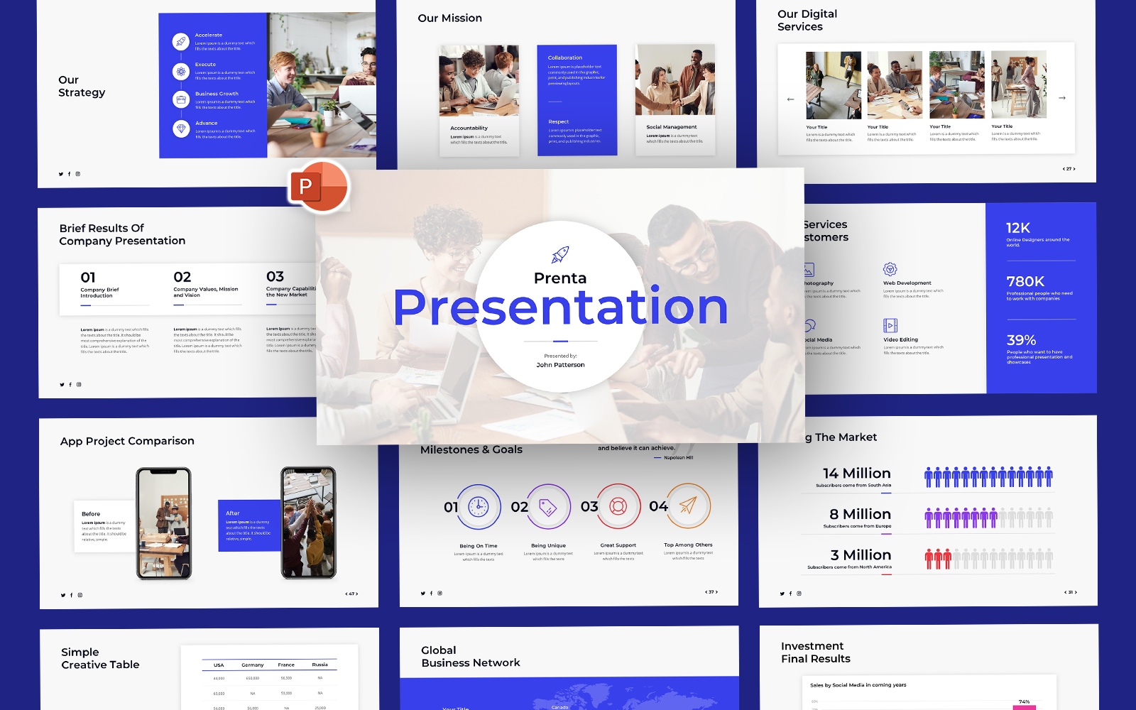 Prenta Company Business PowerPoint Template