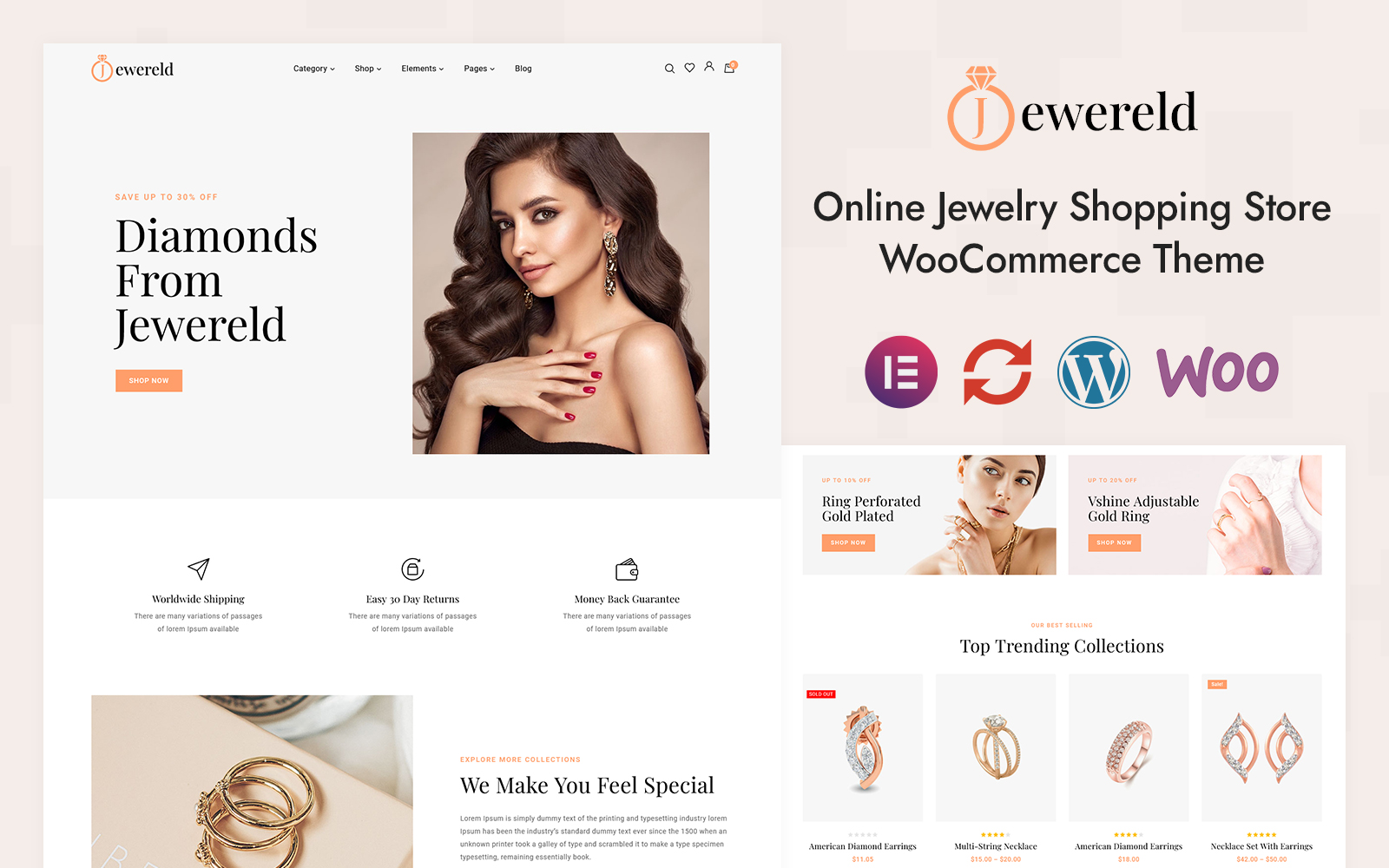 Jewereld - Jewelry Fashion Store Elementor WooCommerce Responsive Theme