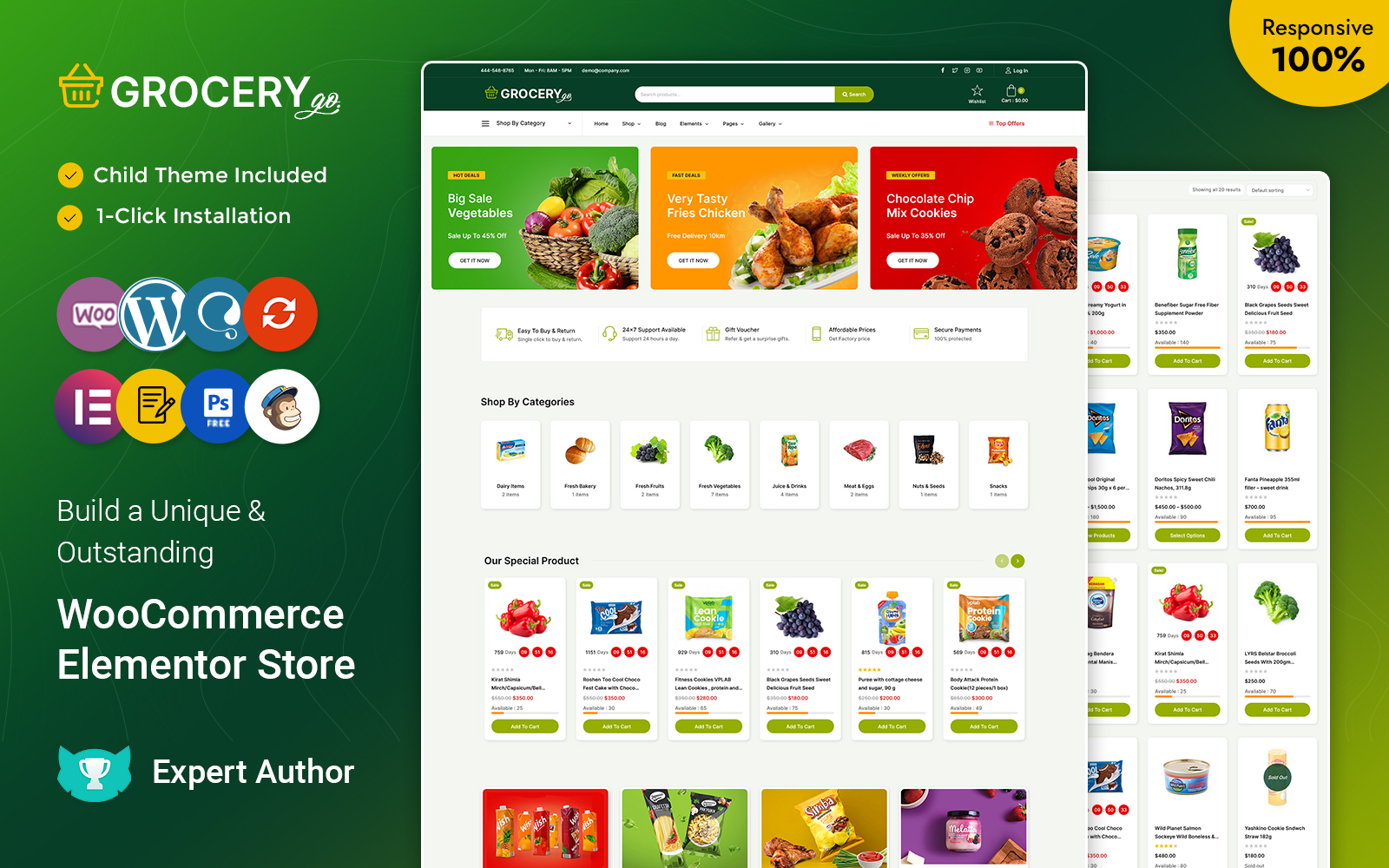 Grocerygo - Multipurpose Grocery and Supermarket Store WooCommerce Elementor Responsive Theme