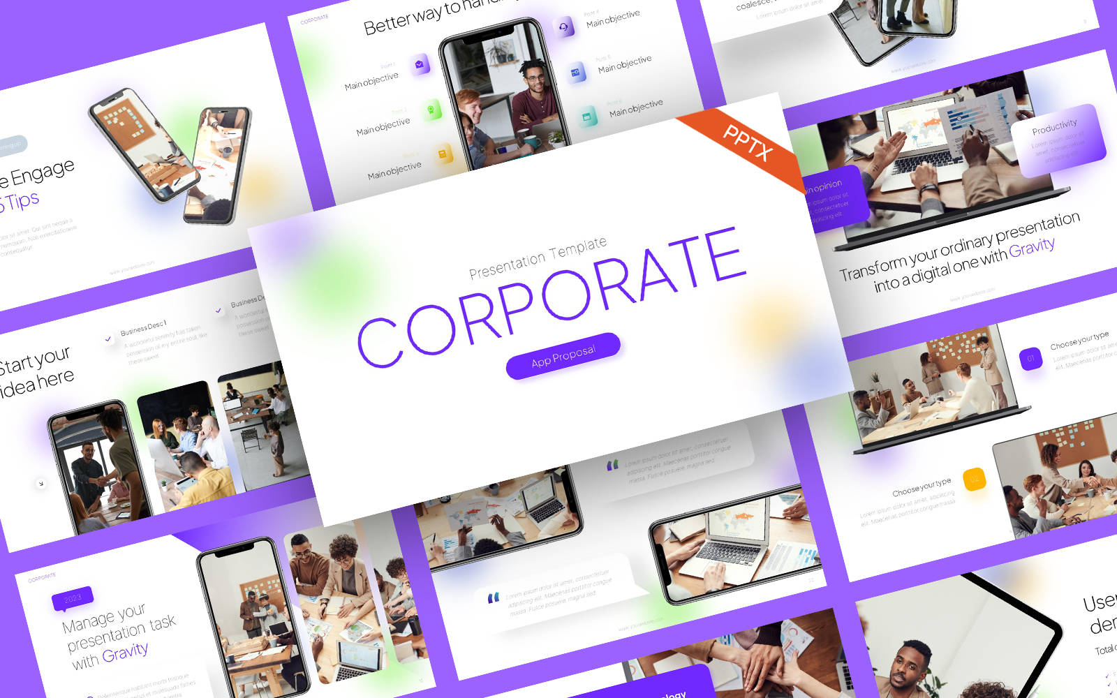 Corp Mockup Device Asset PowerPoint Template