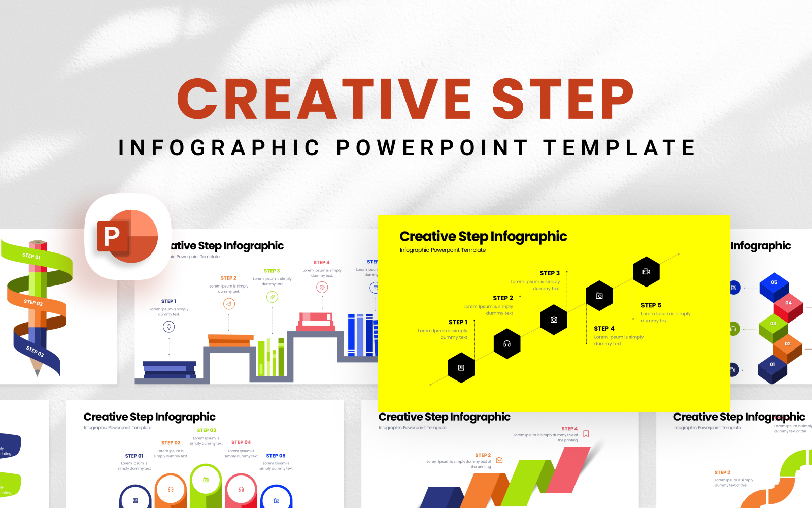 Creative Step Infographic PowerPoint Template