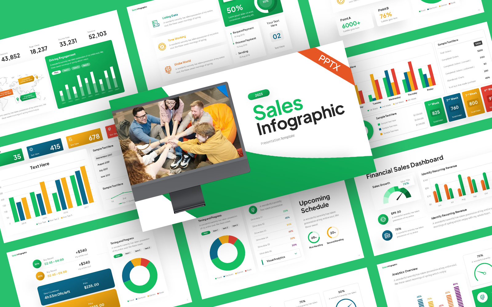 Sales Infographic Assets PowerPoint Template