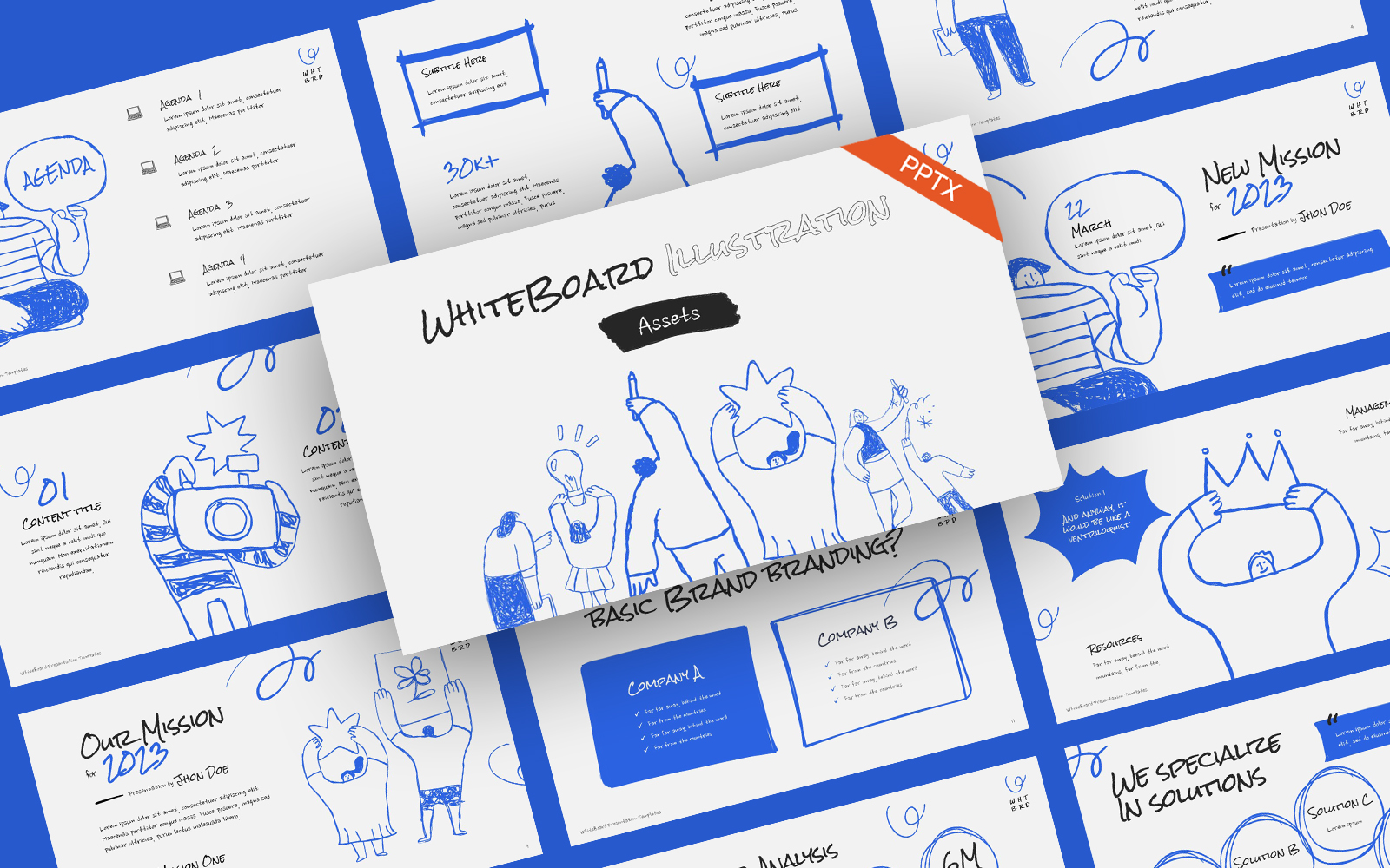 Whiteboard Illustration Assets PowerPoint Template