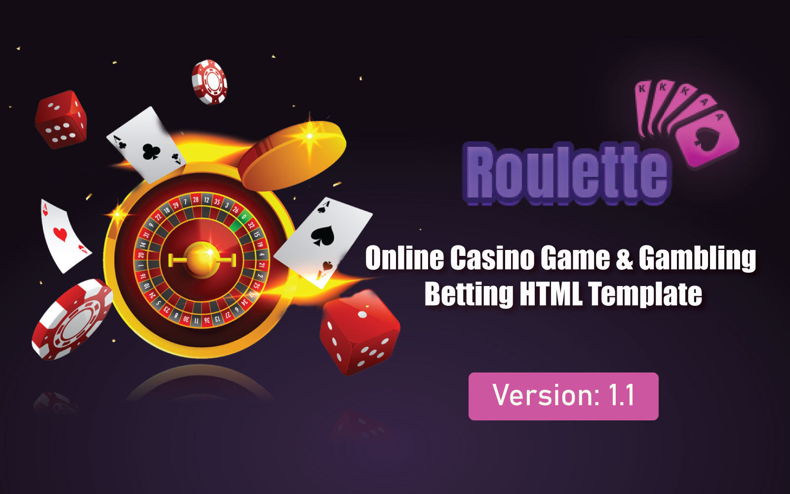 Roulette - is Online Casino Game & Gambling Betting HTML Website Template