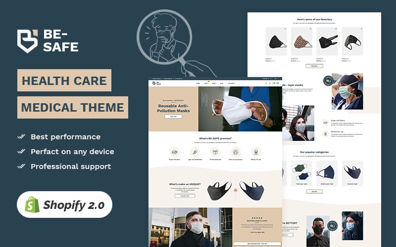 BE SAFE - Health & Medical High level Shopify 2.0 Multi-purpose Responsive Theme