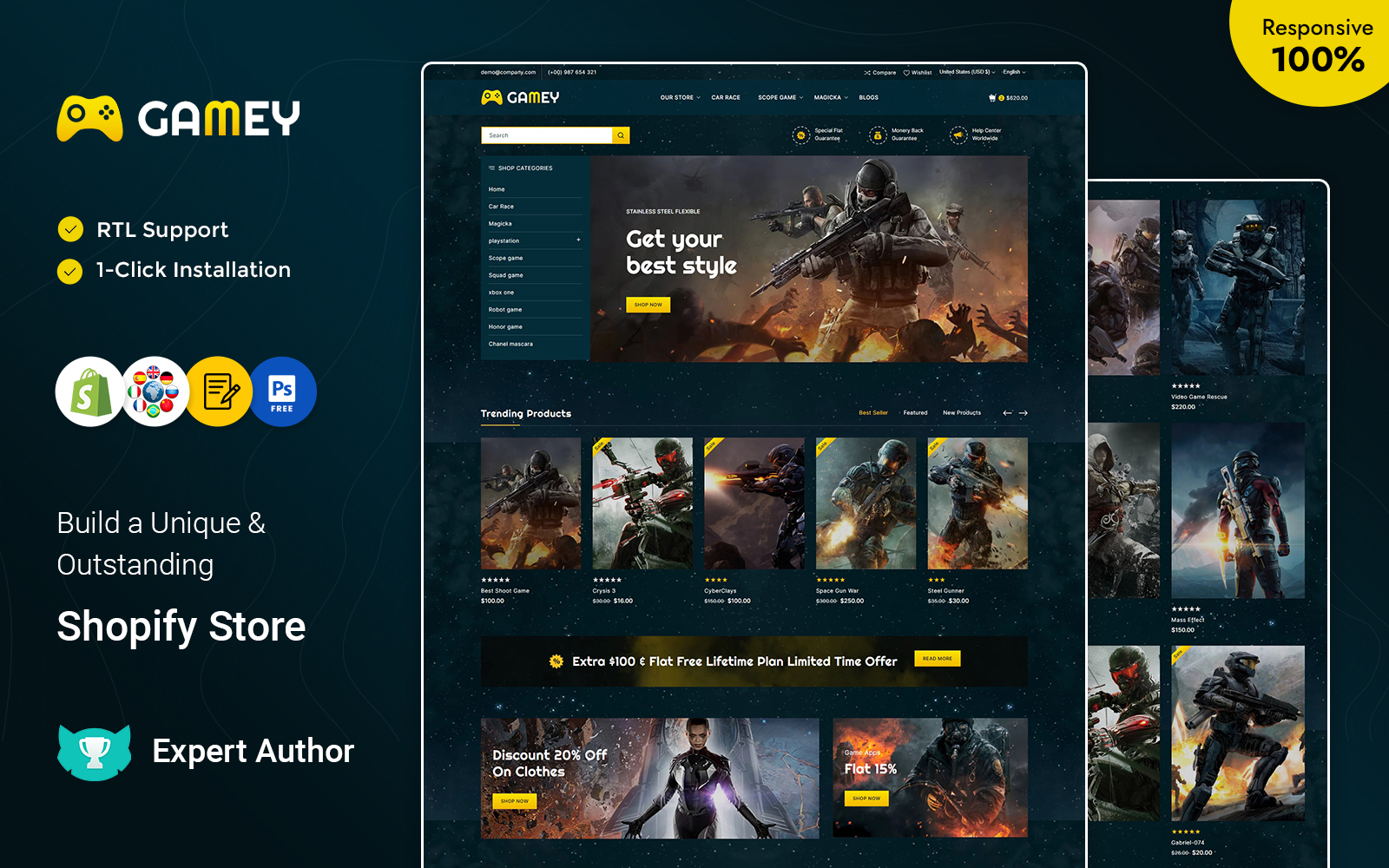 Gamey - Online Game Store Shopify OS2.0 Responsive Theme