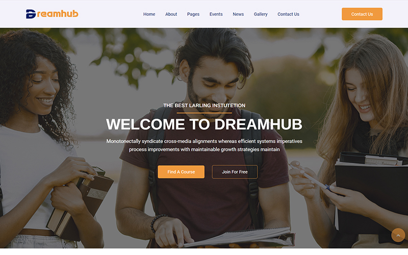 DreamHub Education and School Collage HTML5 Template