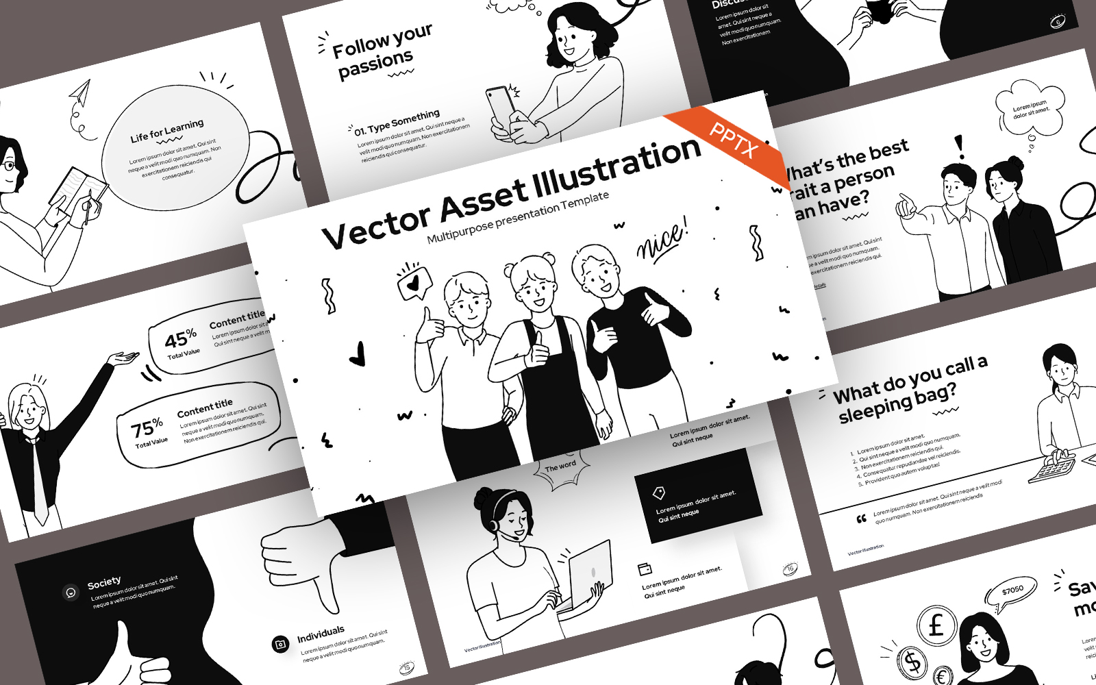 Vector Illustration Asset PowerPoint Template