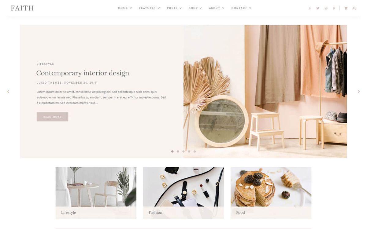 Faith - WordPress Blog & Shop Theme