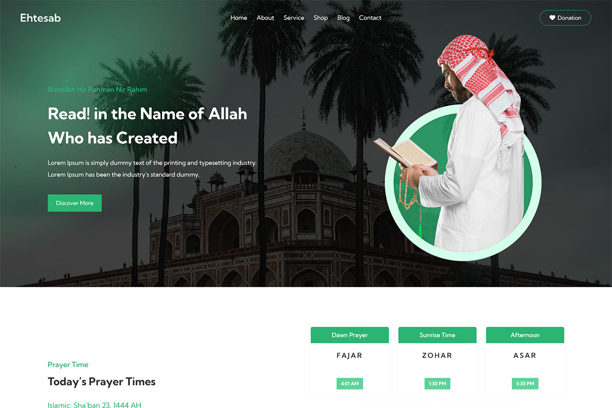 Ehtesab - Islamic Centre and Mosque HTML Template