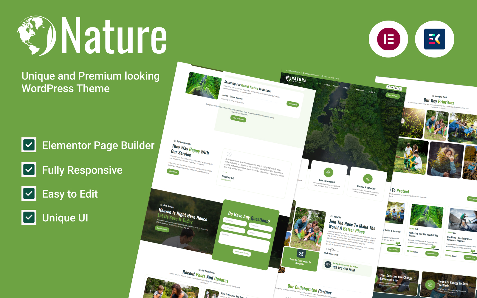 Nature - Ecology & Environment Charity WP Theme