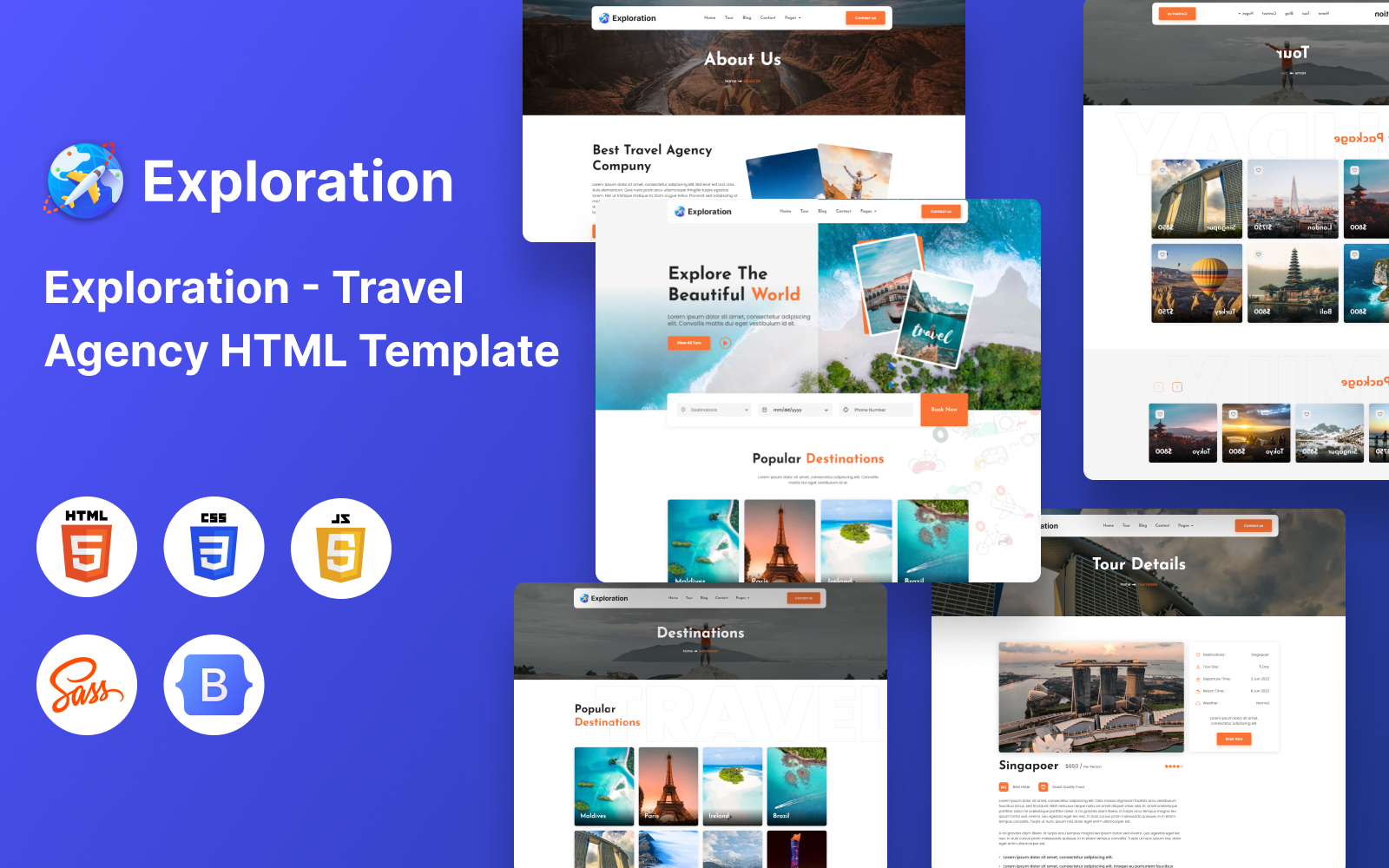 Exploration - Travel Agency HTML Template