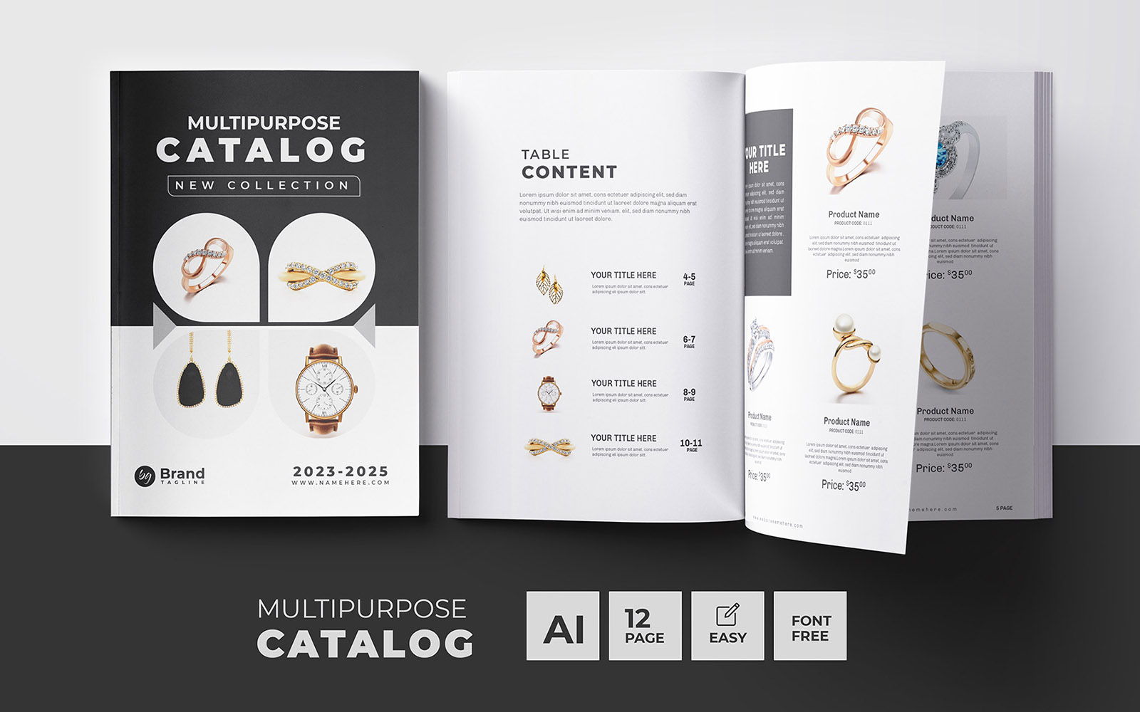 Multipurpose Catalog Layout and jewelry catalog design