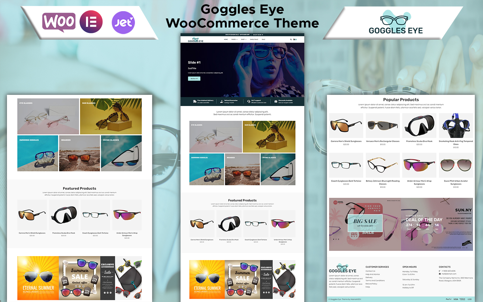 Goggles Eye - Eye Glasses WooCommerce Elementor Template