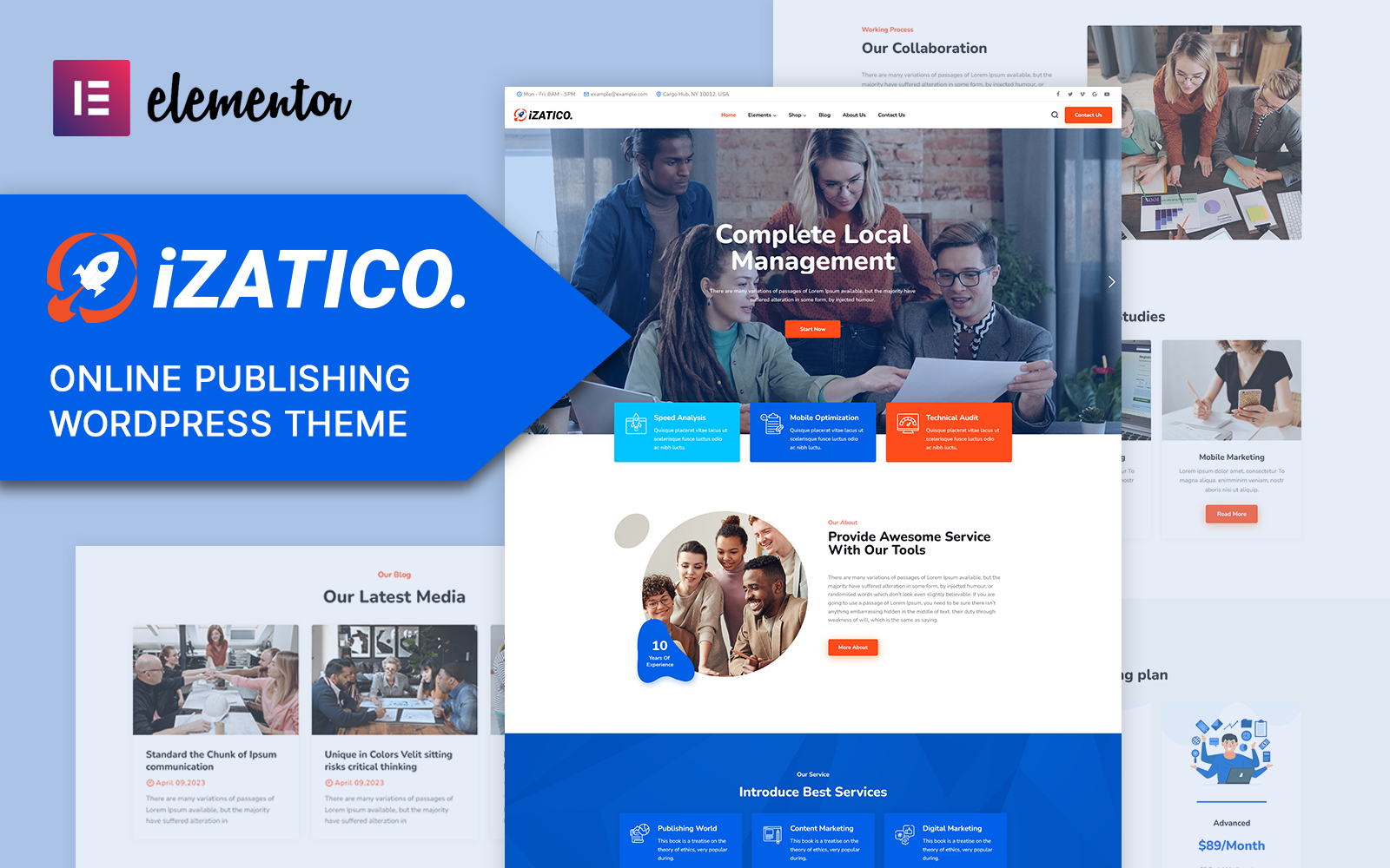 Izatico Marketing and Publishing Companies WordPress Theme